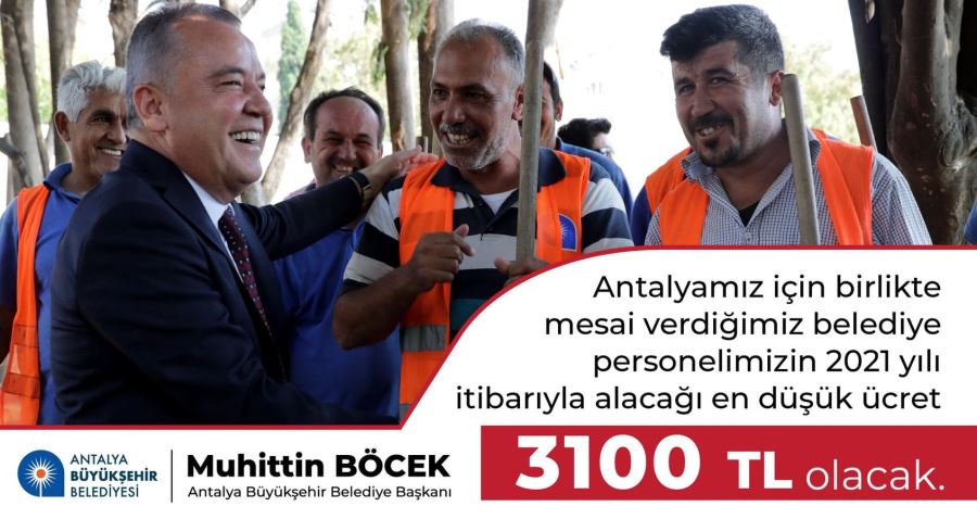BÜYÜKŞEHİR BELEDİYESİ’NDE ASGARİ ÜCRET 3 BİN 100 LİRA OLDU