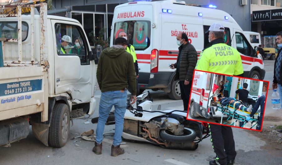 DENİZ YOLUNDA KAZA; 15 YAŞINDAKİ EHLİYETSİZ SÜRÜCÜ YARALI