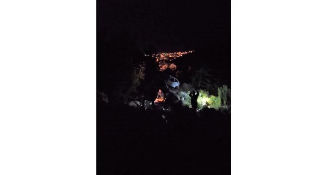 ALANYA’DA OTOMOBİL UÇURUMA YUVURLANDI; 1 ÖLÜ