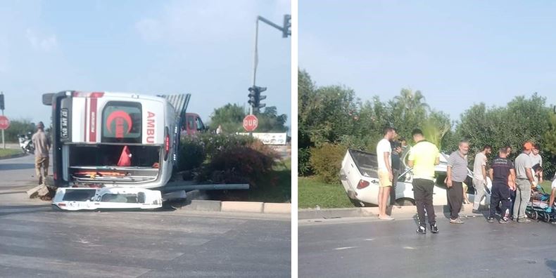 HASTA TAŞIYAN AMBULANS KAZA YAPTI: 8 YARALI