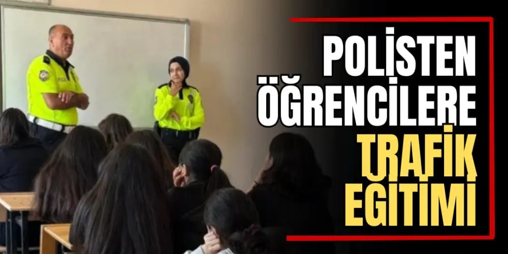 Polisten Öğrencilere Trafik Eğitimi 