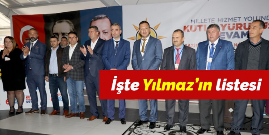 İŞTE YILMAZ`IN LİSTESİ